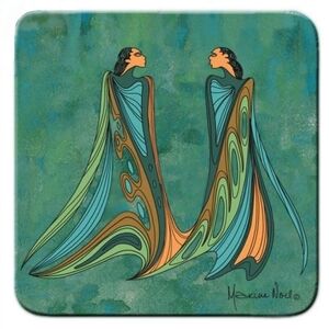 Canadian Artist 'Friends' Coasters by Sioux Artist Maxine Noel 4pc
